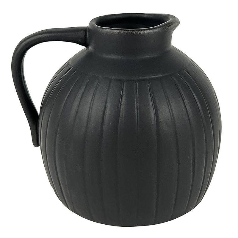 Ceramic Pitcher Vase | Black