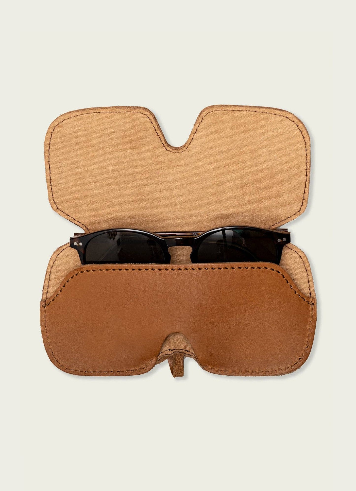 Leather Cord Wrap Sunglasses Case | Desert Black