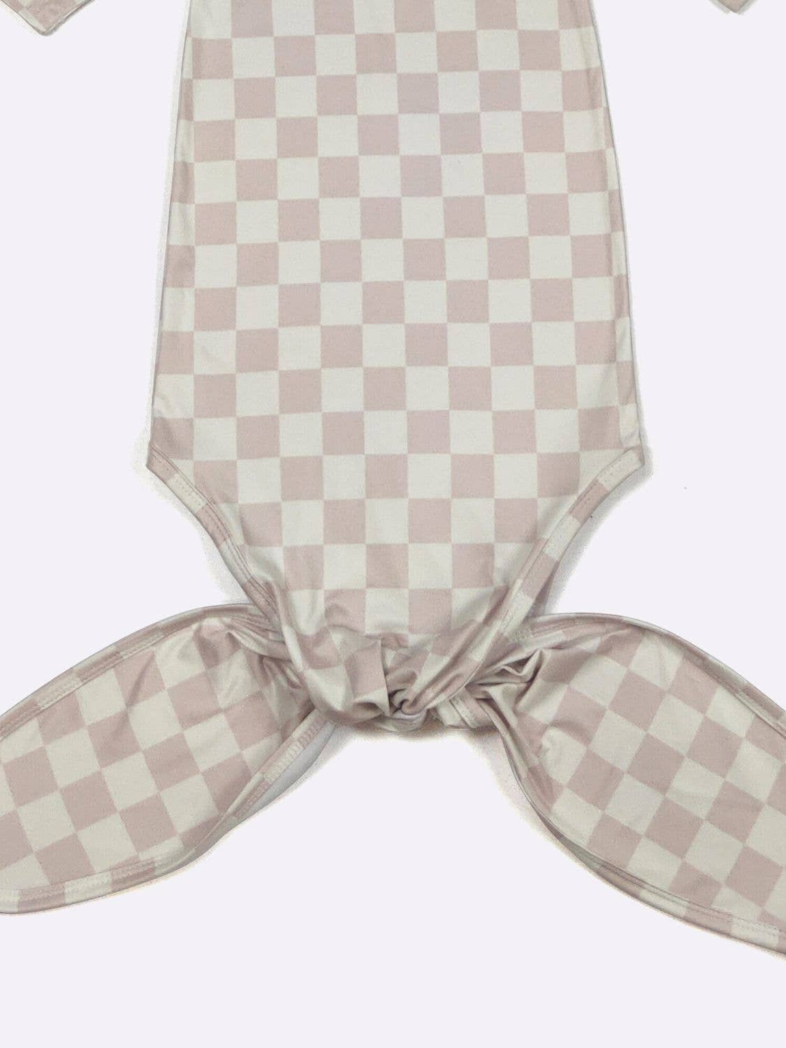 Tan Checkered | Knotted Gown