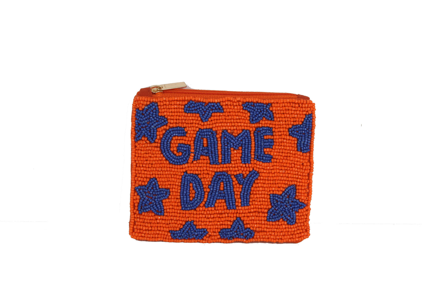 Game Day | Orange Star| Beaded Zip