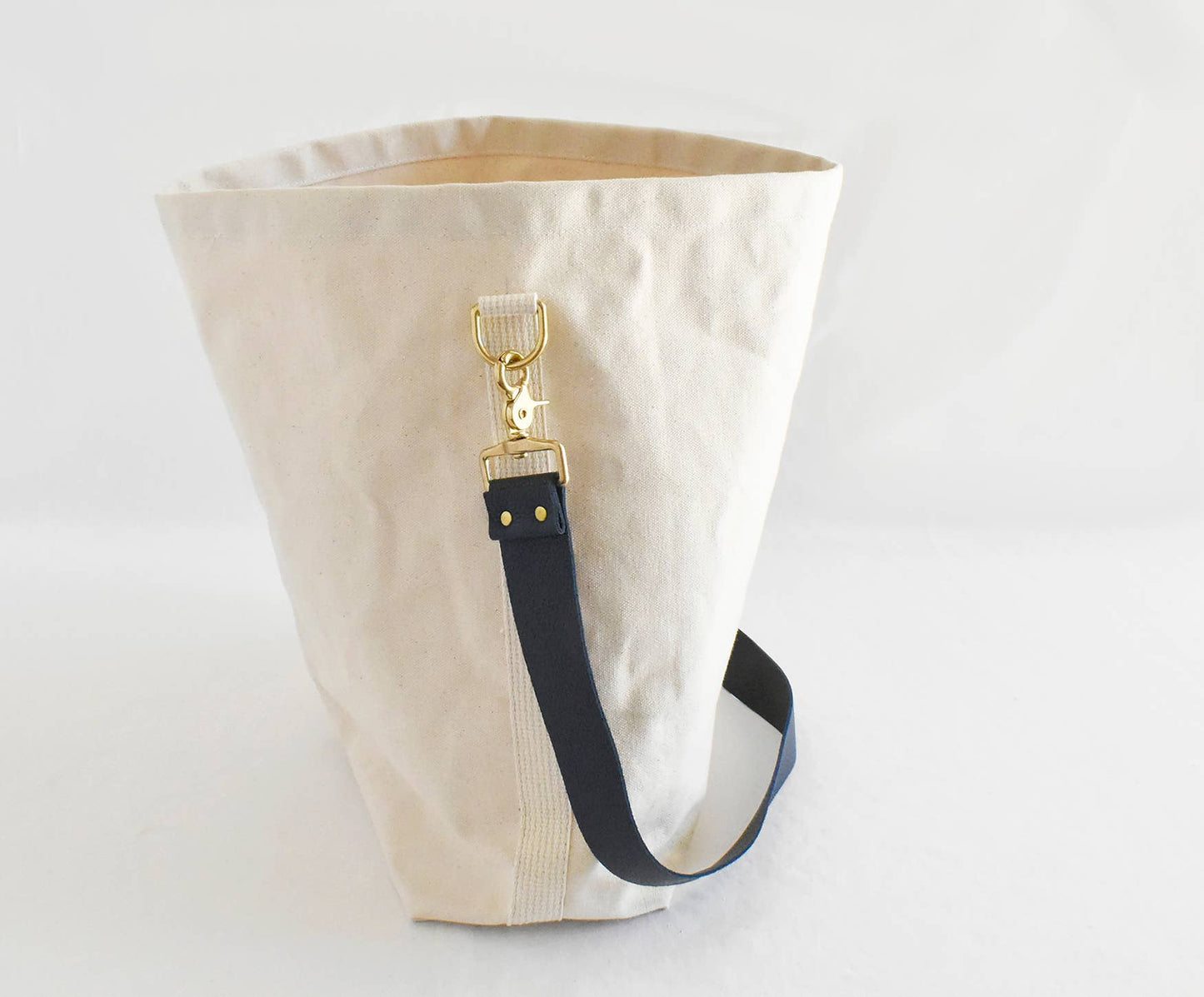 Tote Bag | Navy & Black Leather Strap