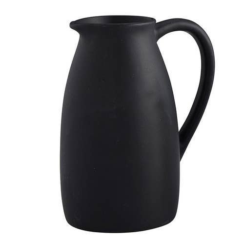 Hello Darkness | Black Ceramic Pitcher