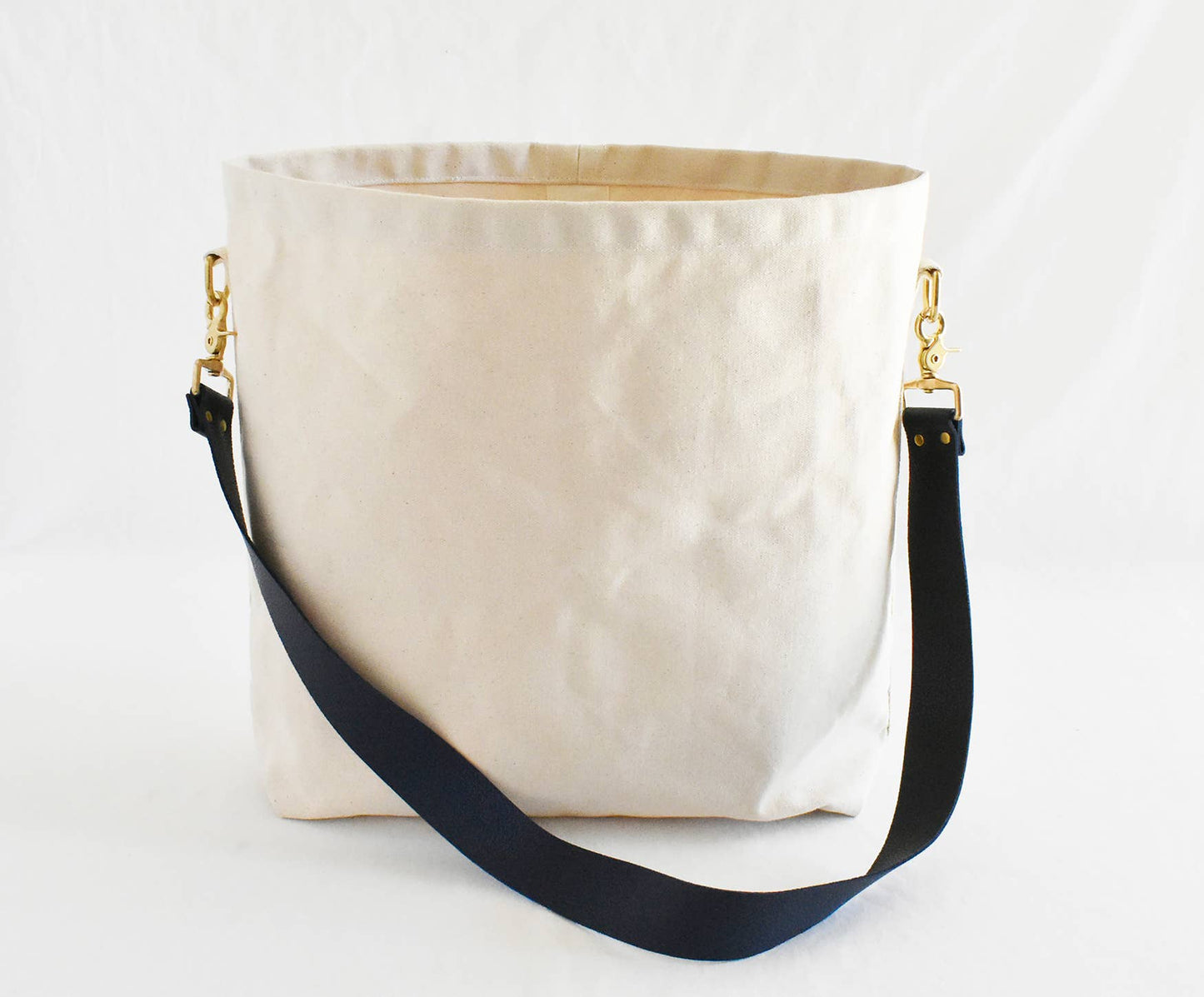 Tote Bag | Navy & Black Leather Strap