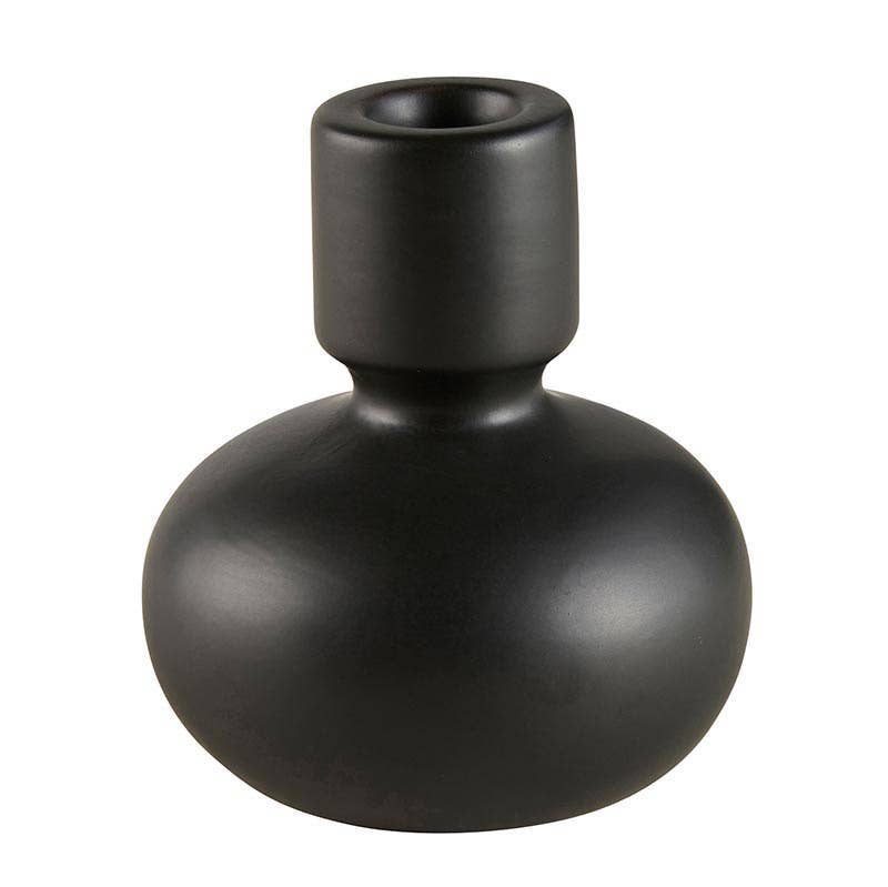 Black Round Taper Candleholder | Large