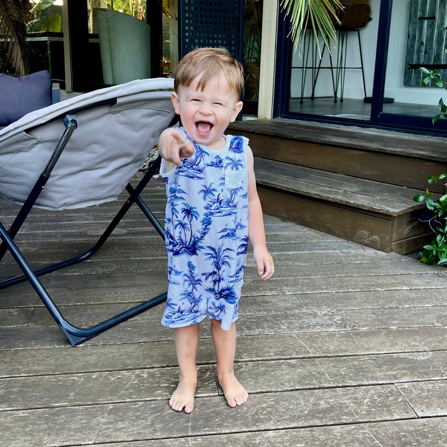 Tank Romper | Tropical Toile
