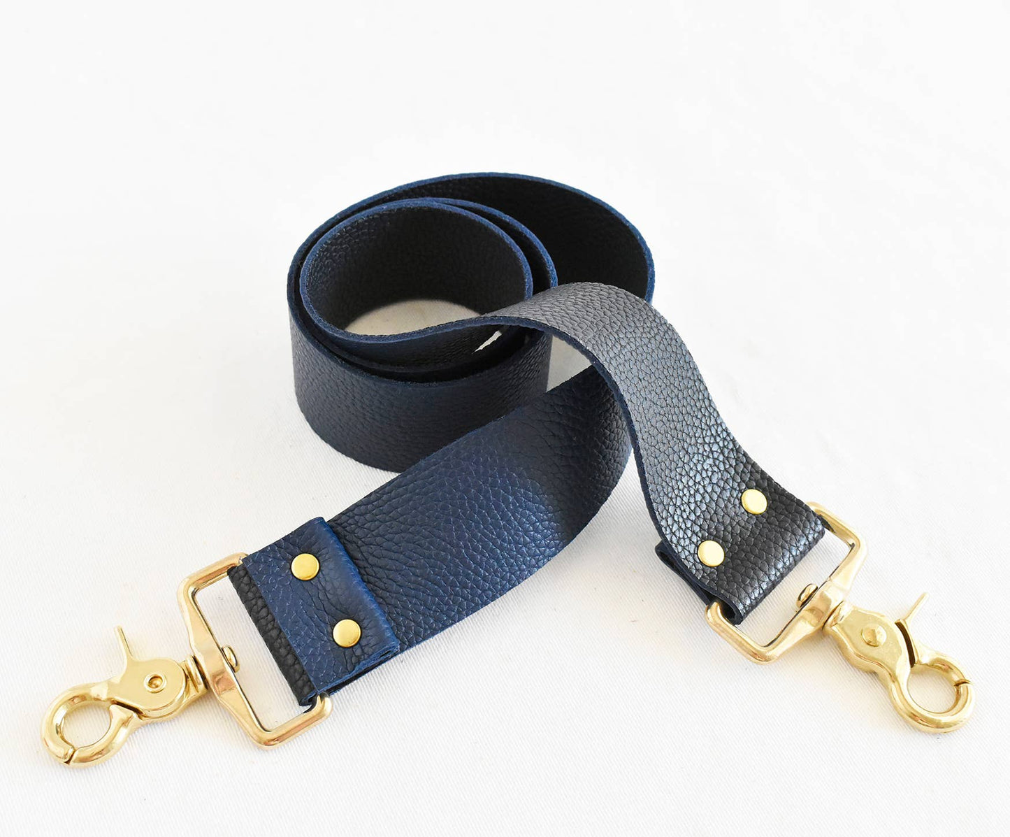 Tote Bag | Navy & Black Leather Strap