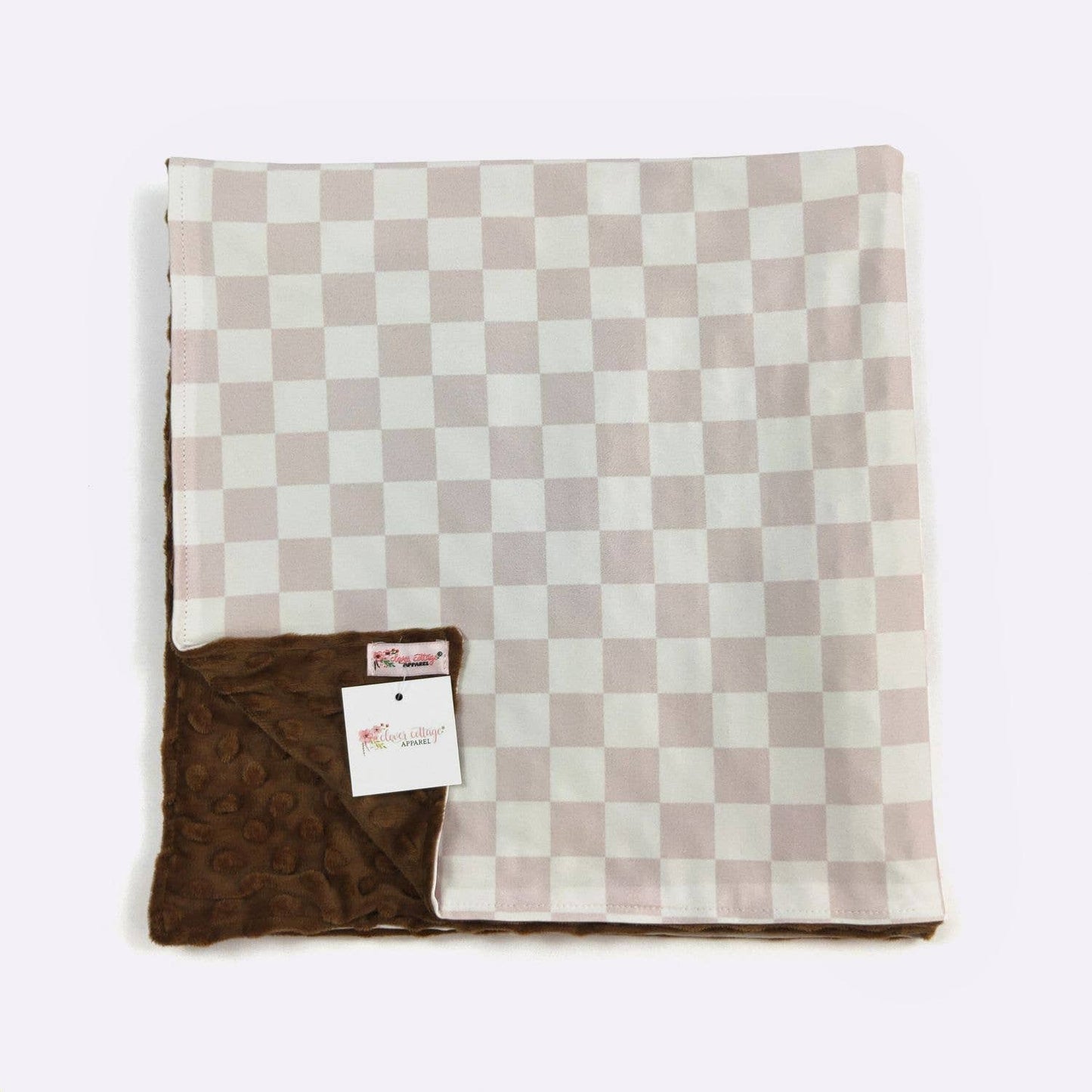 Tan Checkered | Minky Blanket