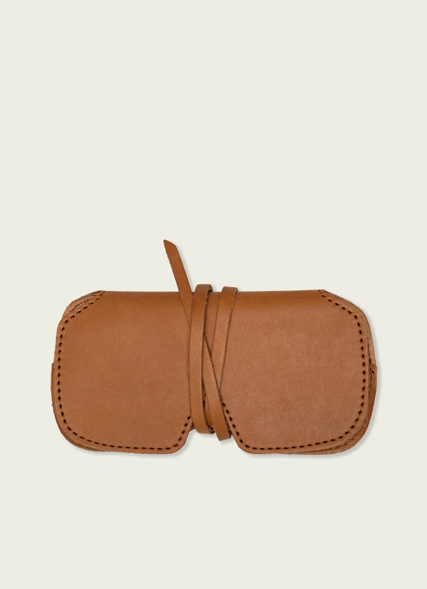 Leather Cord Wrap Sunglasses Case | Tan