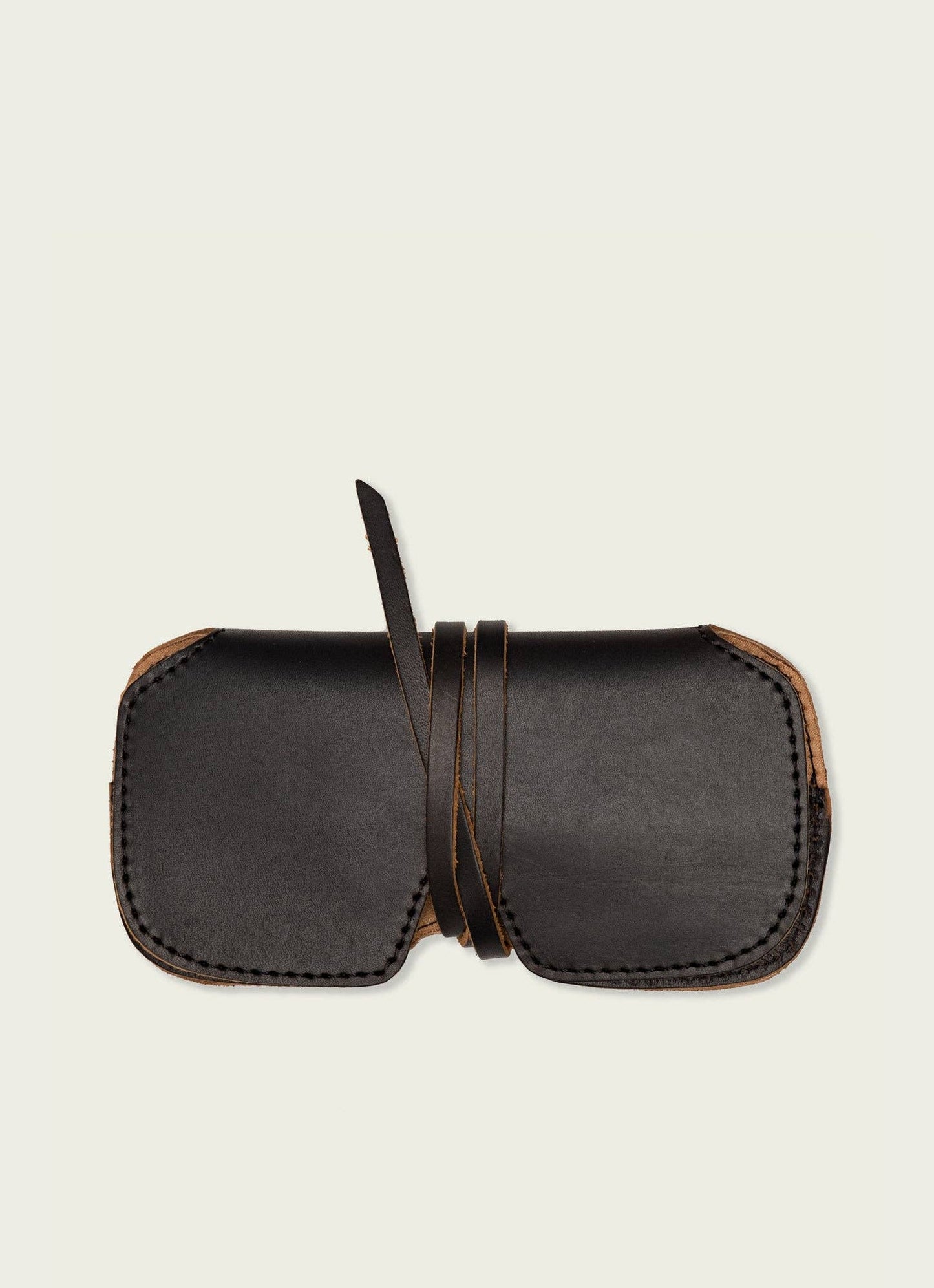 Leather Cord Wrap Sunglasses Case | Desert Black