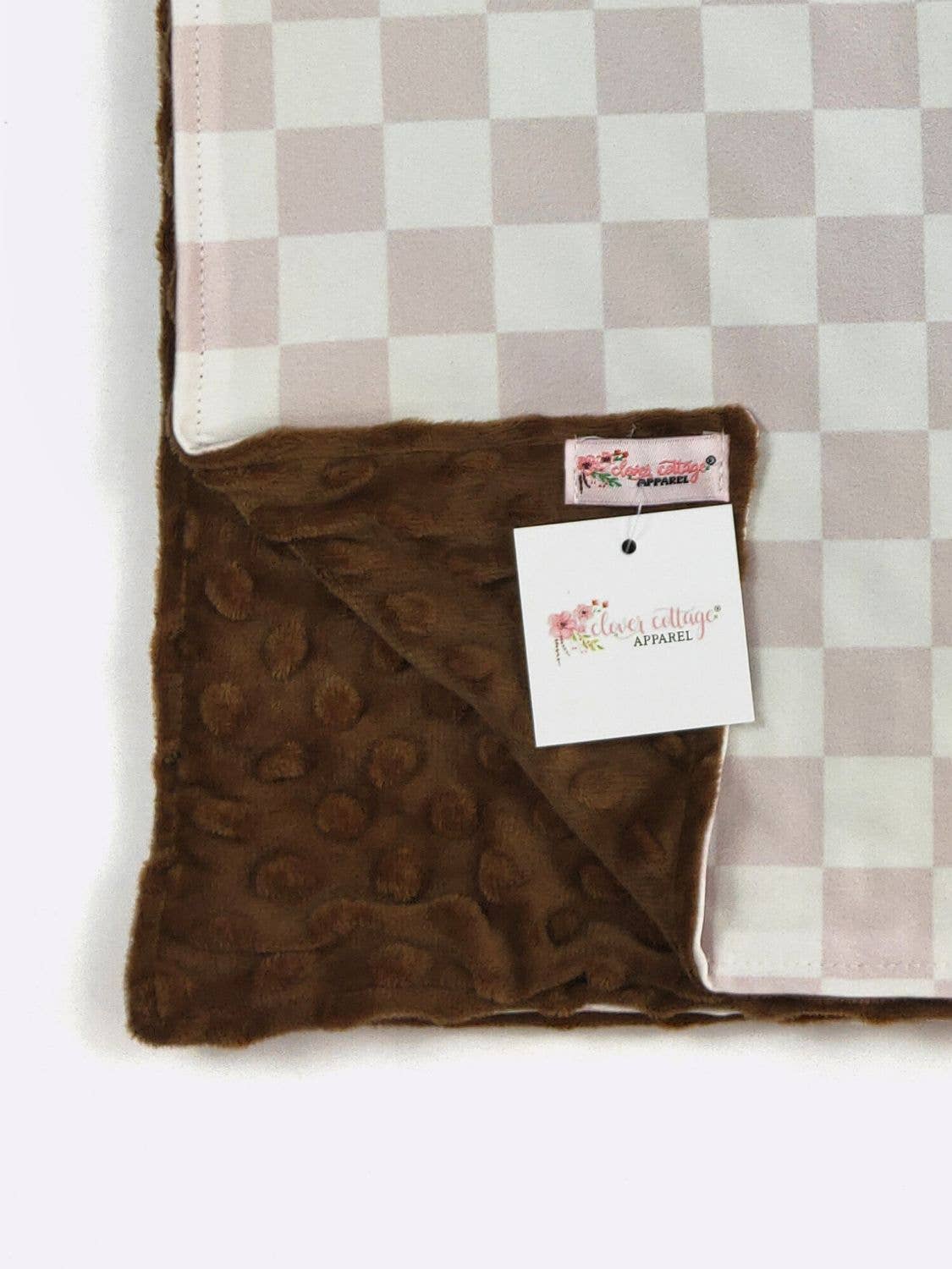 Tan Checkered | Minky Blanket