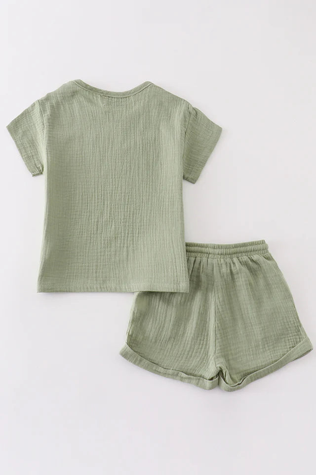 Sage | Muslin Short Set