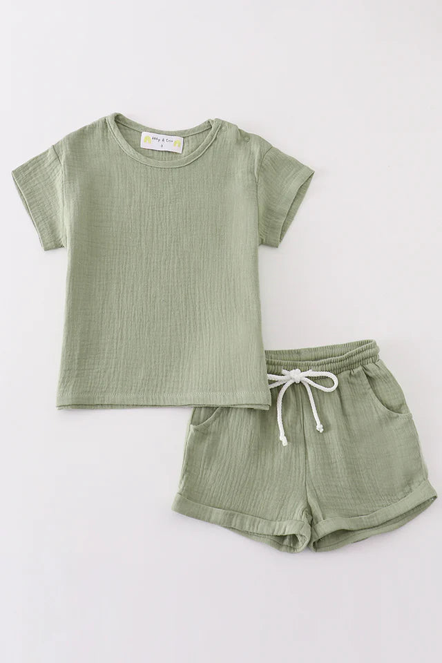 Sage | Muslin Short Set