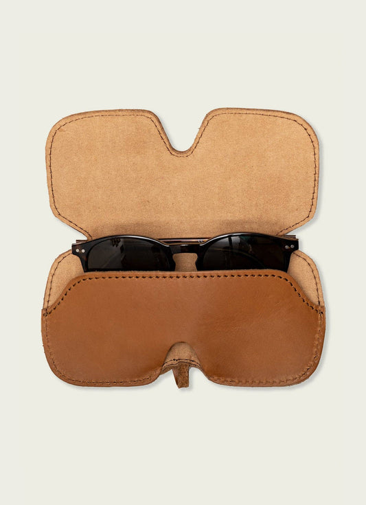 Leather Cord Wrap Sunglasses Case | Desert Black