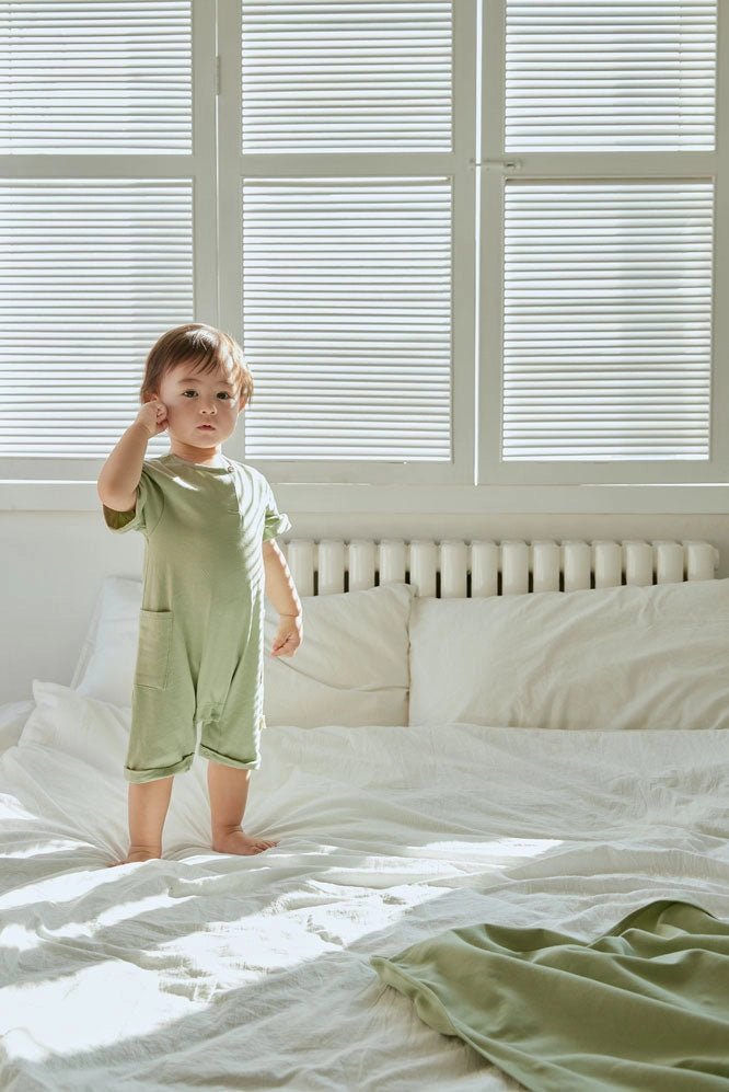 Organic Cotton Romper | Grey Green