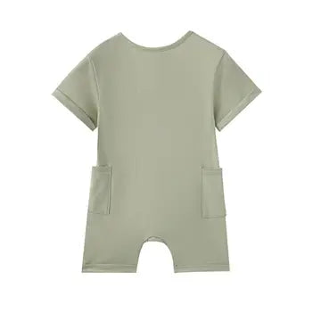 Organic Cotton Romper | Grey Green