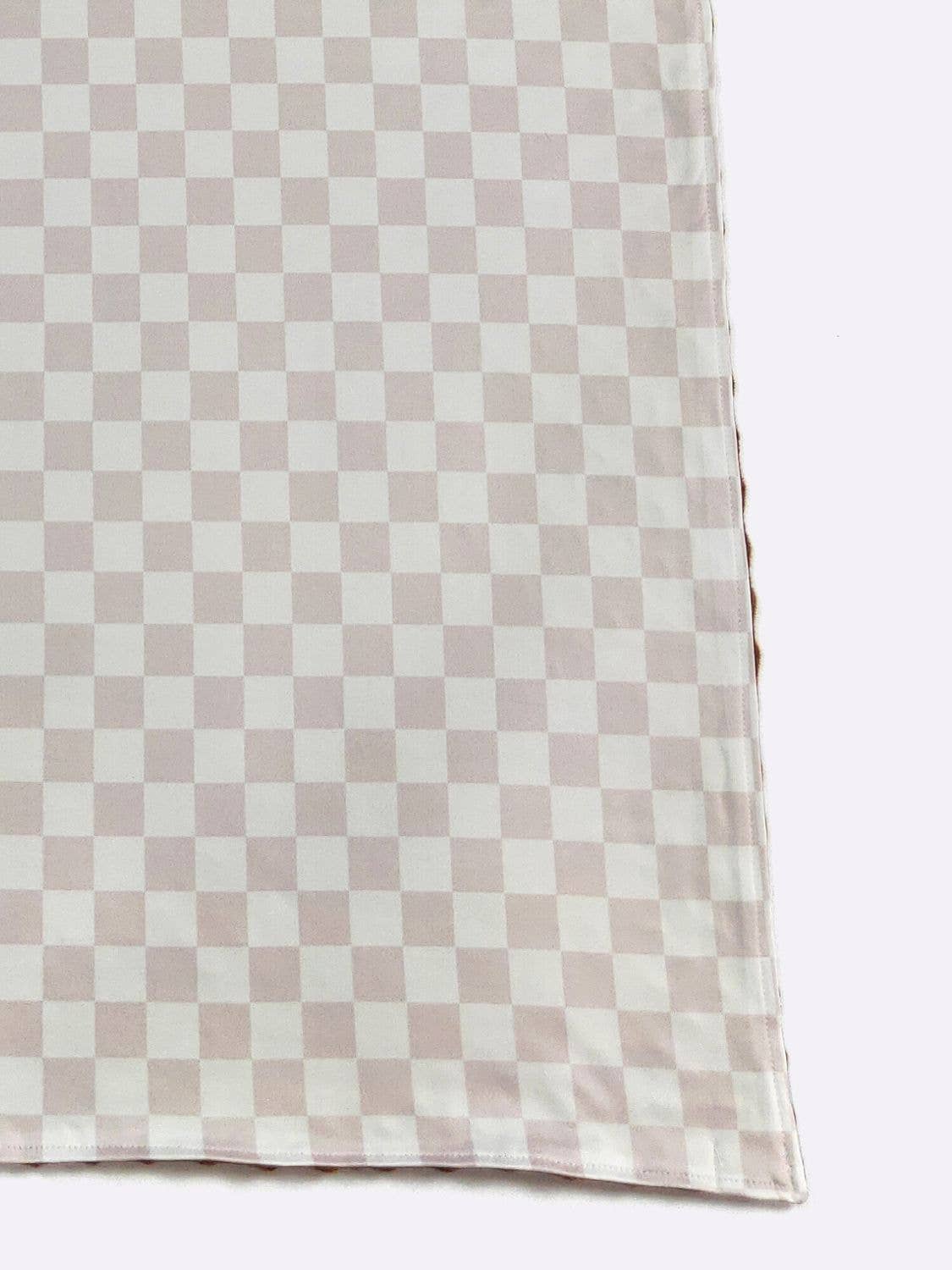 Tan Checkered | Minky Blanket