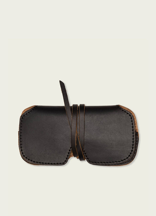 Leather Cord Wrap Sunglasses Case | Desert Black