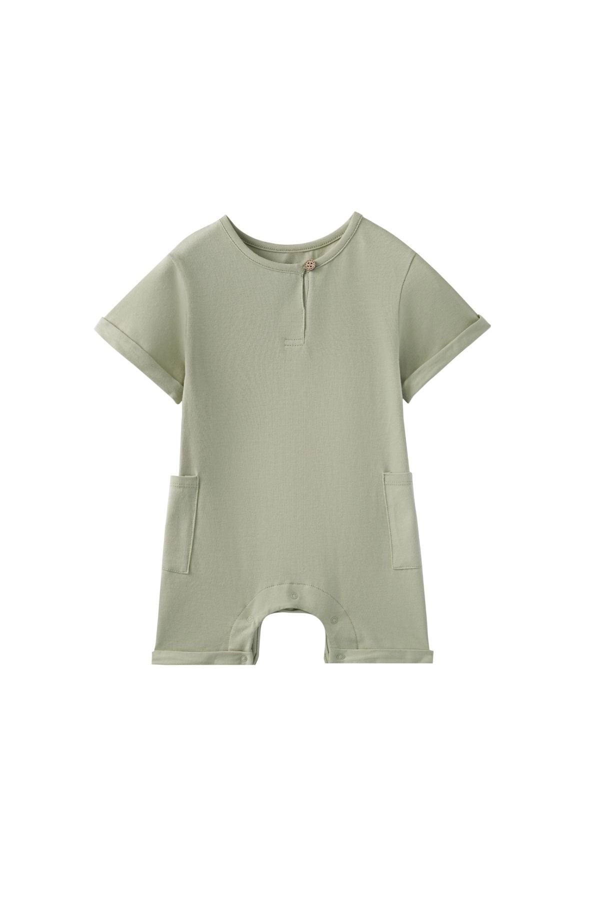 Organic Cotton Romper | Grey Green